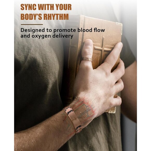 2X Copper Magnetic Bracelet for Men – Adjustable Cross Jewelry Gift, 4000 Gauss - Picture 2 of 8